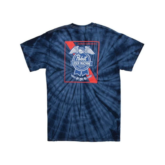 LOSER MACHINE X PABST CONDOR & RIBBON TIE DYE TEE TIE DYE NAVY