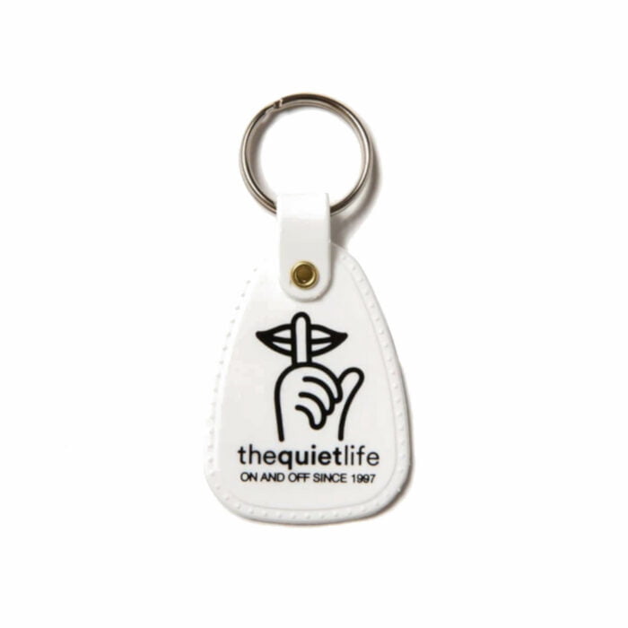 QUIET LIFE SKATING CAT SADDLE KEYCHAIN WHITE