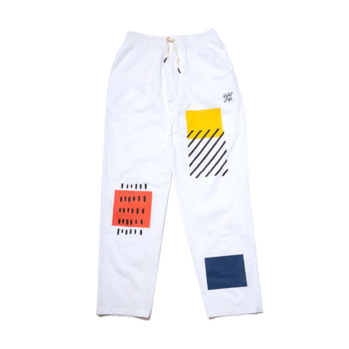 QUIET LIFE GRID BEACH PANT WHITE